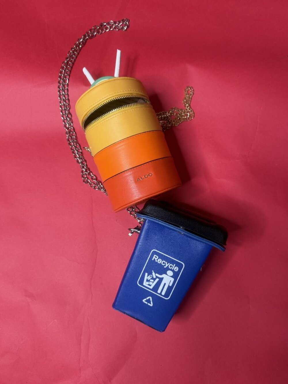 Mini Statement Bag Duo – Coffee Cup + Recycle Crossbody Set ☕♻️